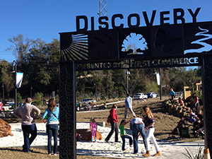 Discovery playscape near the splash area at Cascades Park.