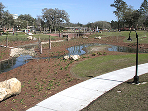 Paved trails at Cascades Park in Tallahassee.