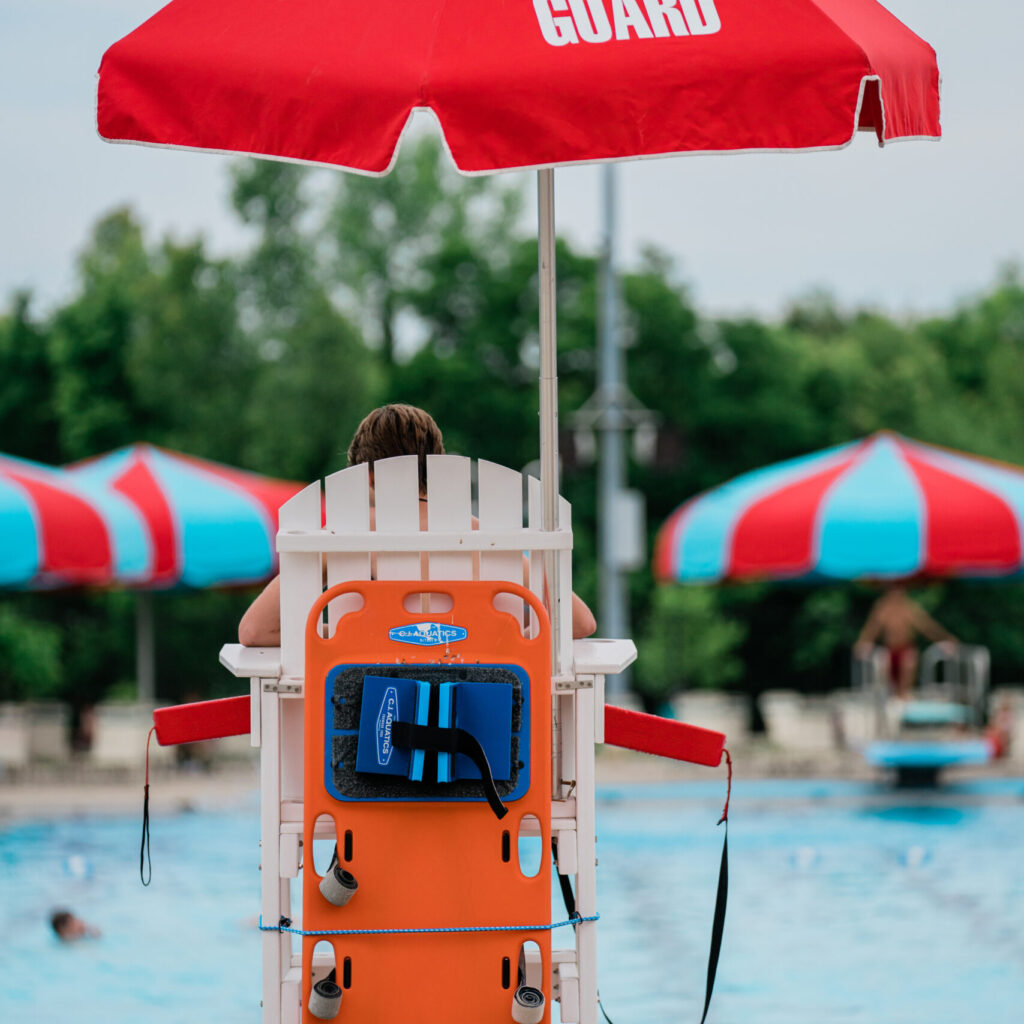 Lifeguard station at Jeffersonville Aquatic Center.