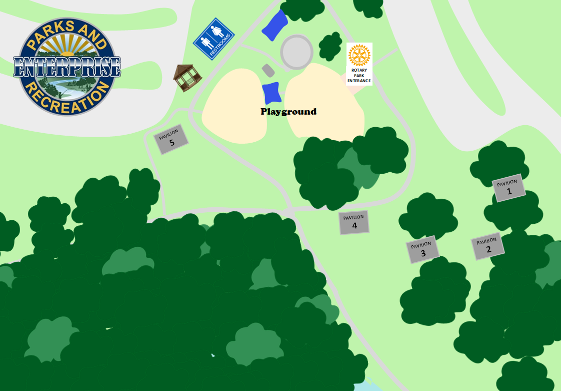 Pavilion map for Johnny Henderson Family Park.