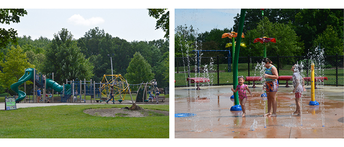 Children's play and splash area at Wick Recreation Area.