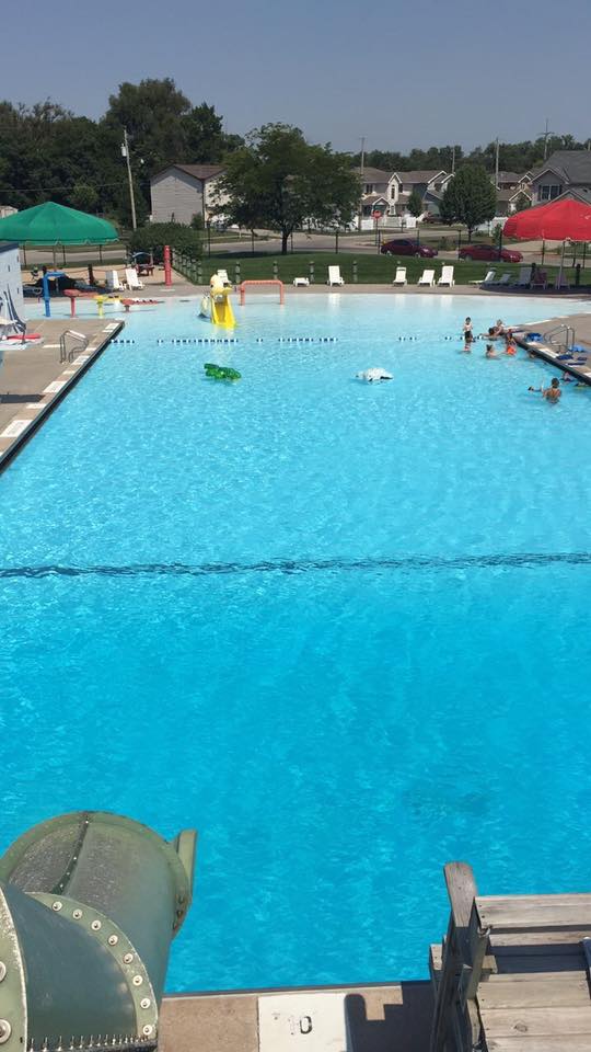 Pool and water-play area at Katelman Water Park in Council Bluffs.
