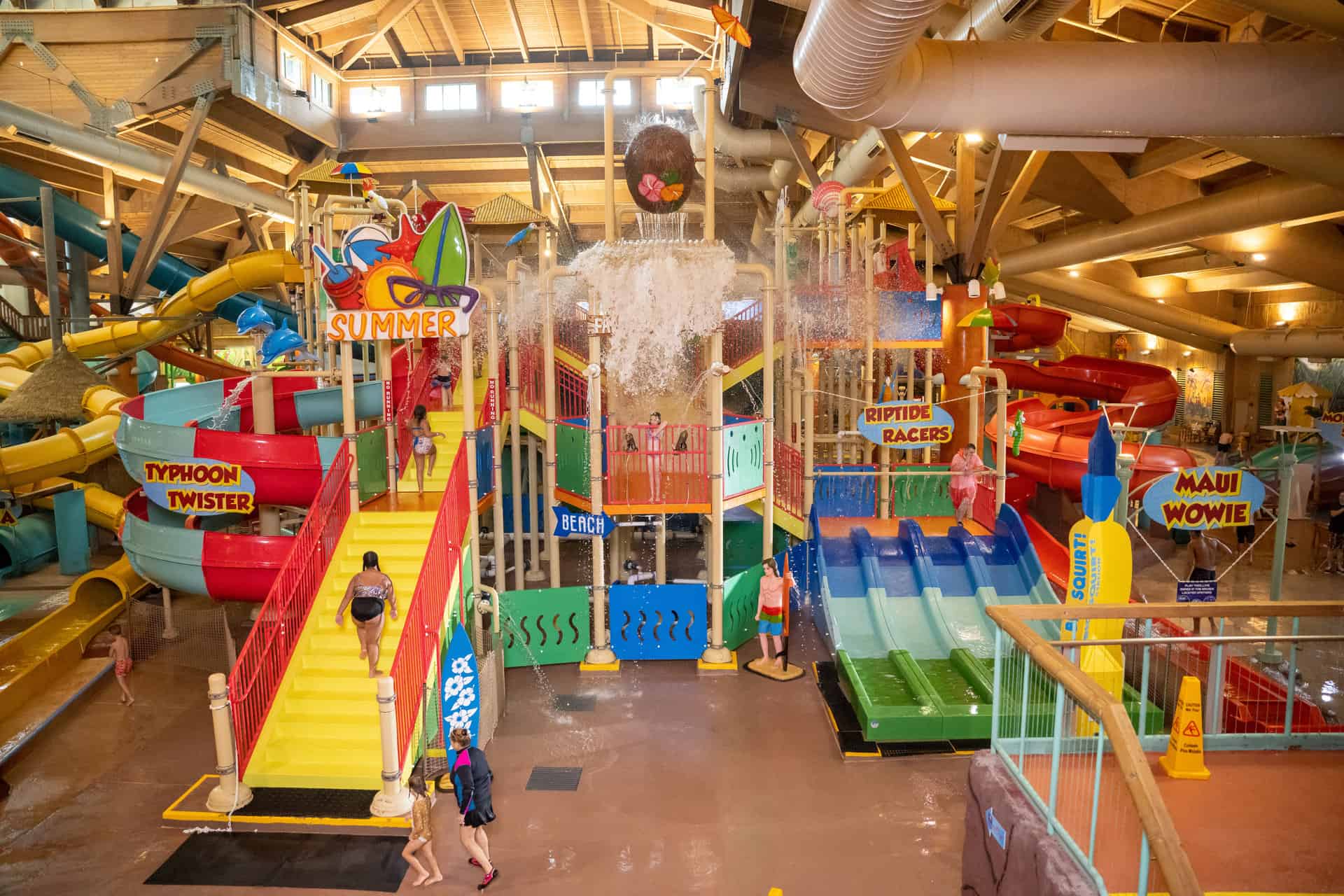 Nearby water-play attractions at Splash Lagoon.