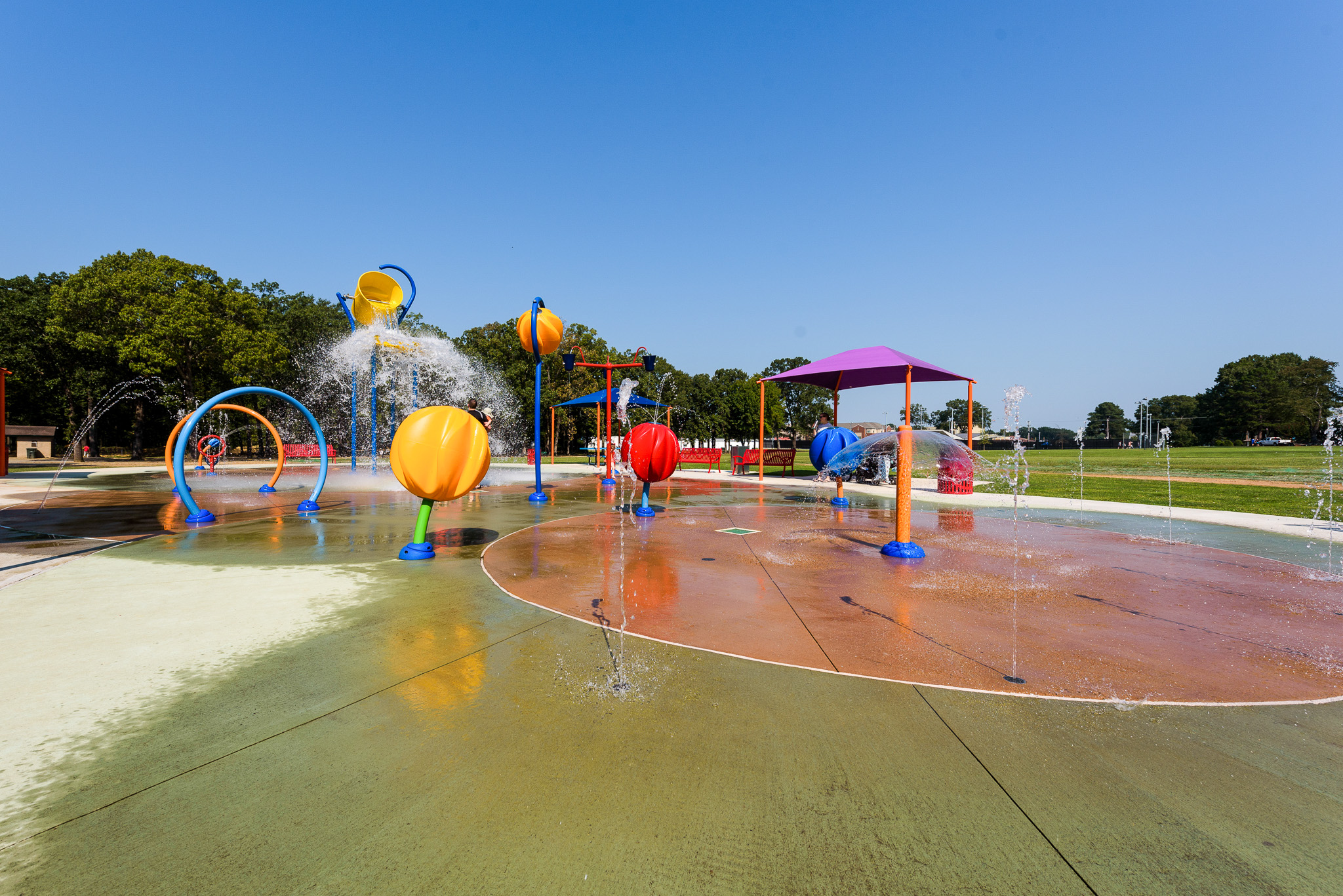 Laurel Park splash pad area in Conway.