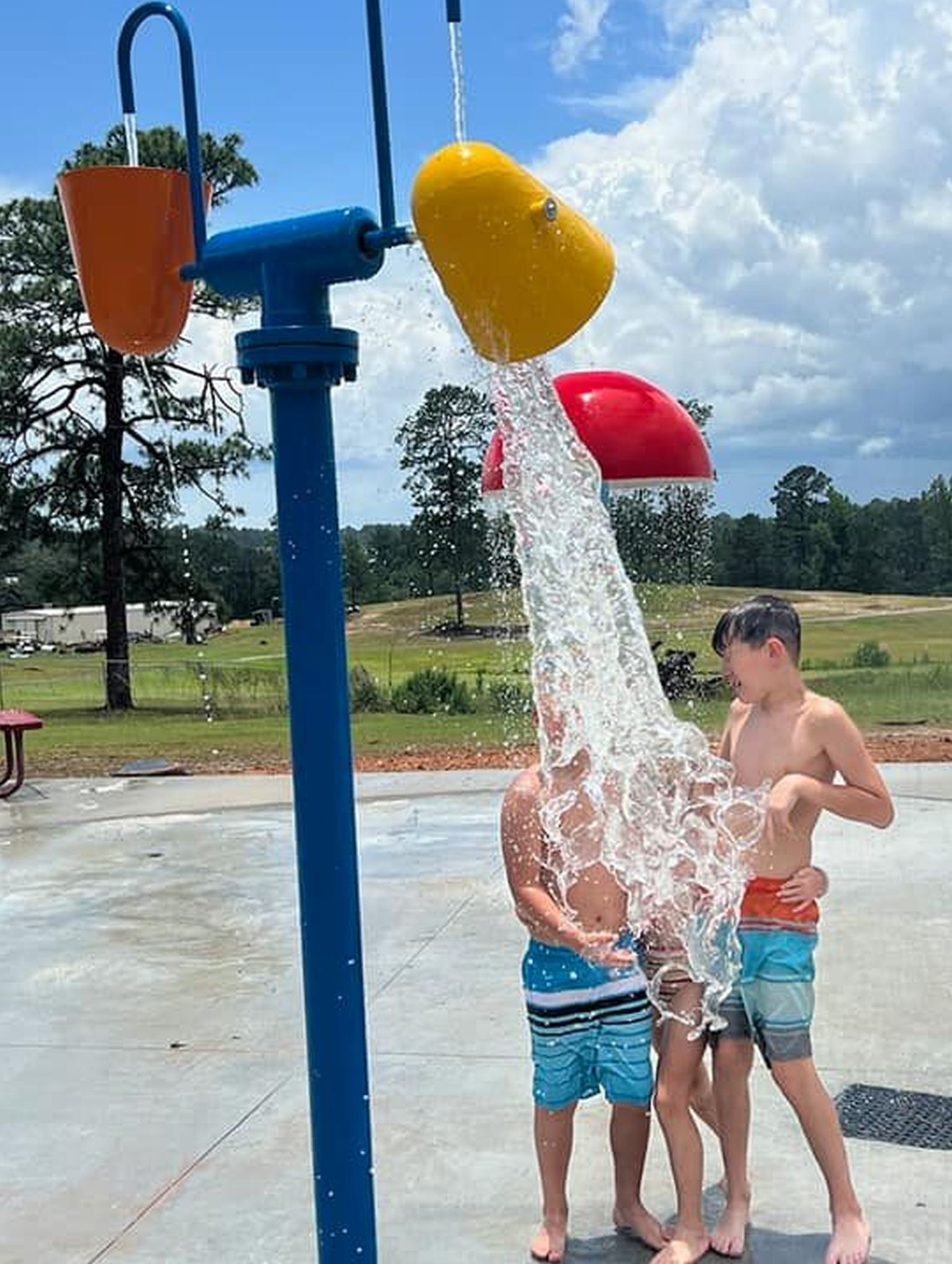 Leesville Municipal Splash Park spray features.