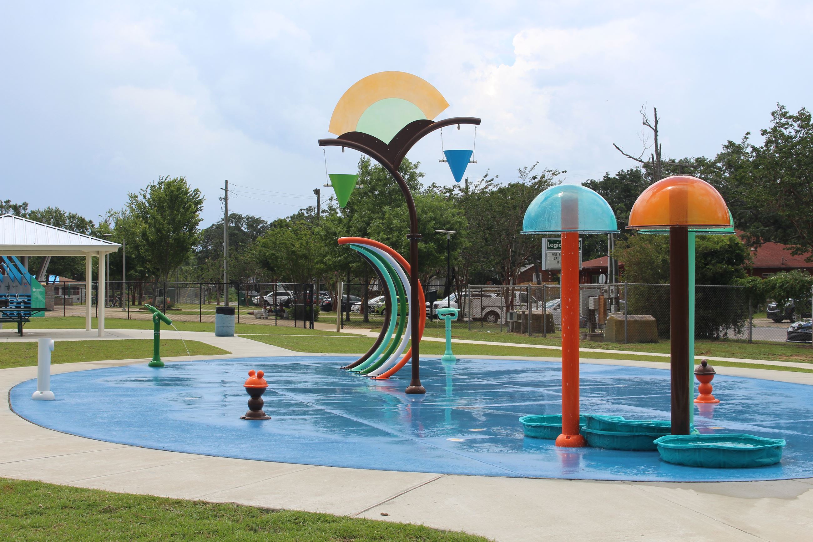 Splash pad play area at Legion Field in Pensacola.
