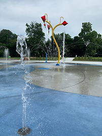 Water-play feature at the Lou Dennis splash pad.