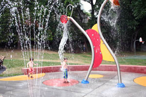 Lyon Village Park Sprayground in Arlington.