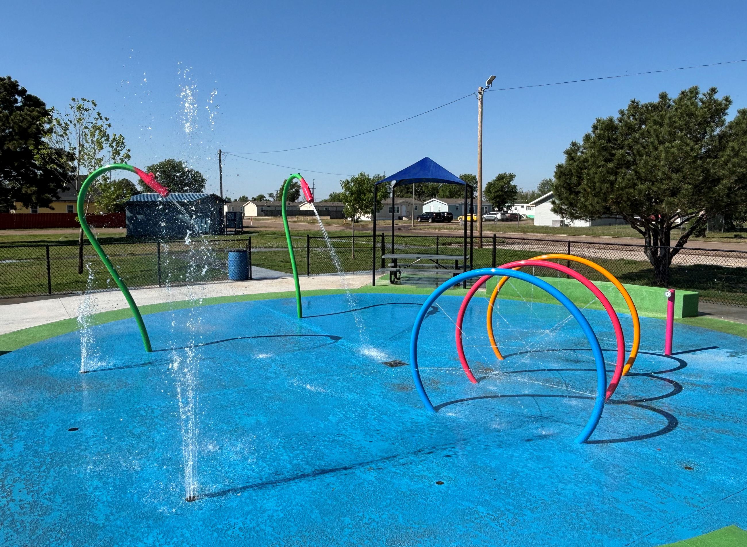 Splash pad at Mahuron Park in Liberal.