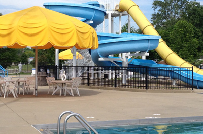 Water slides at Marietta Aquatic Center.