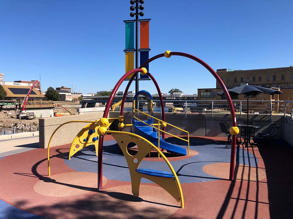 Water play equipment at Mark's Park.