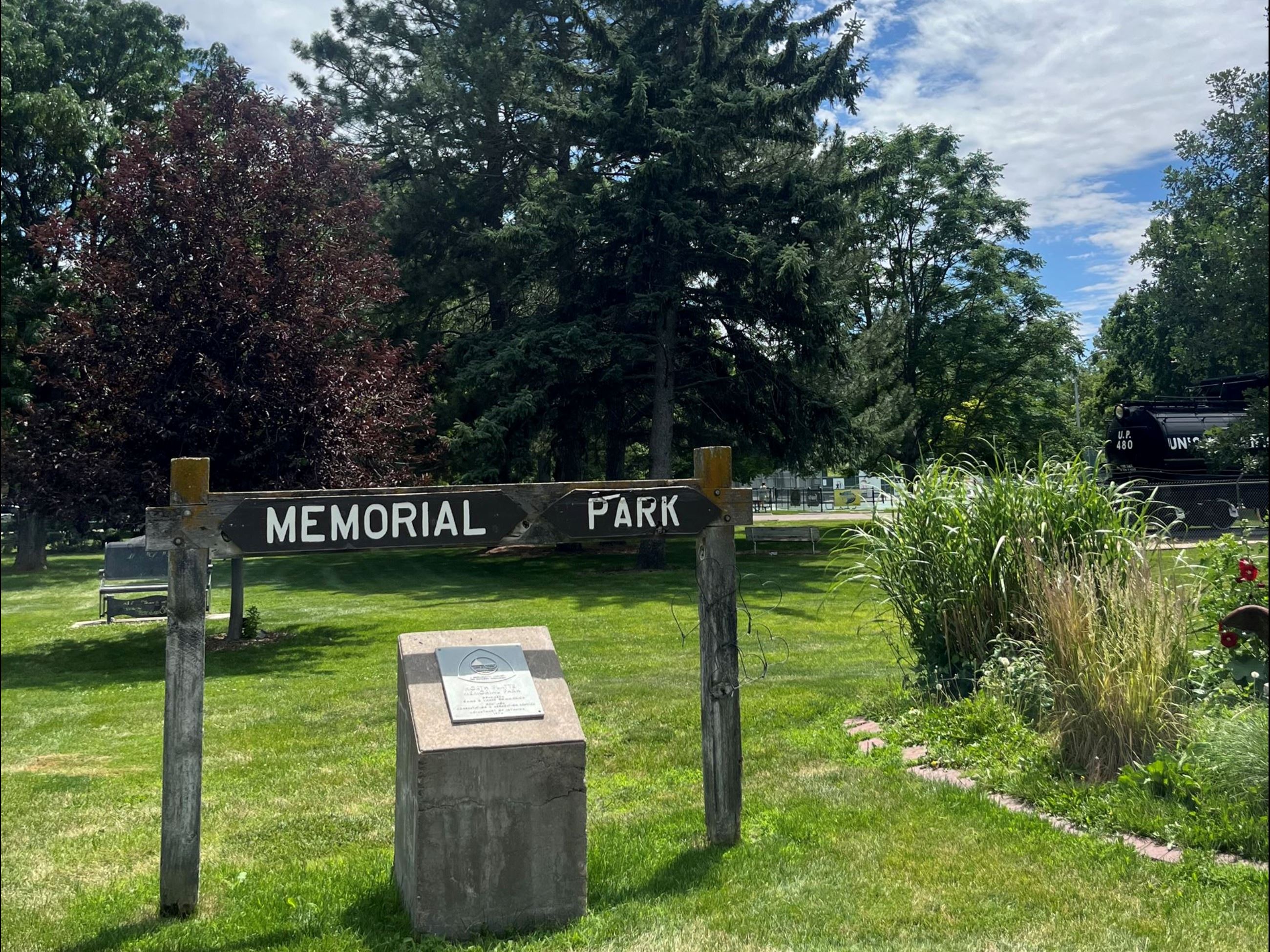 Memorial Park sign in North Platte.