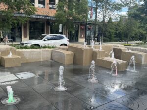 Midtown Plaza splash area in Carmel.