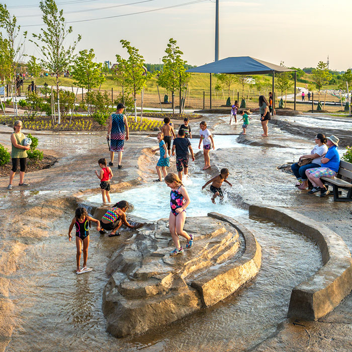 Mini Maumee Discovery Play water area at Glass City Metropark.