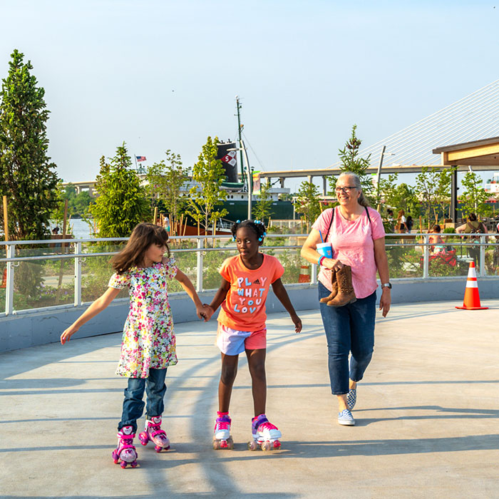 The Ribbon summer area beside water play at Glass City Metropark.