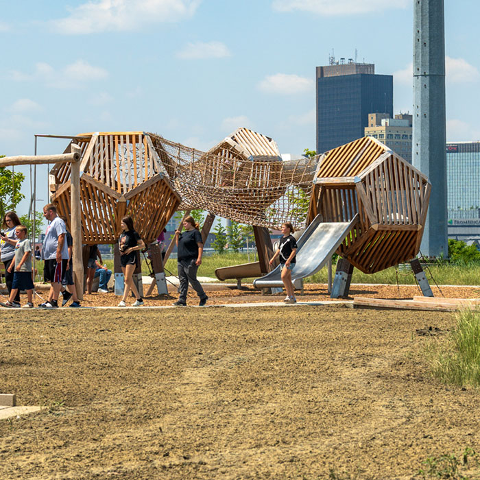 Nearby discovery play area at Glass City Metropark.