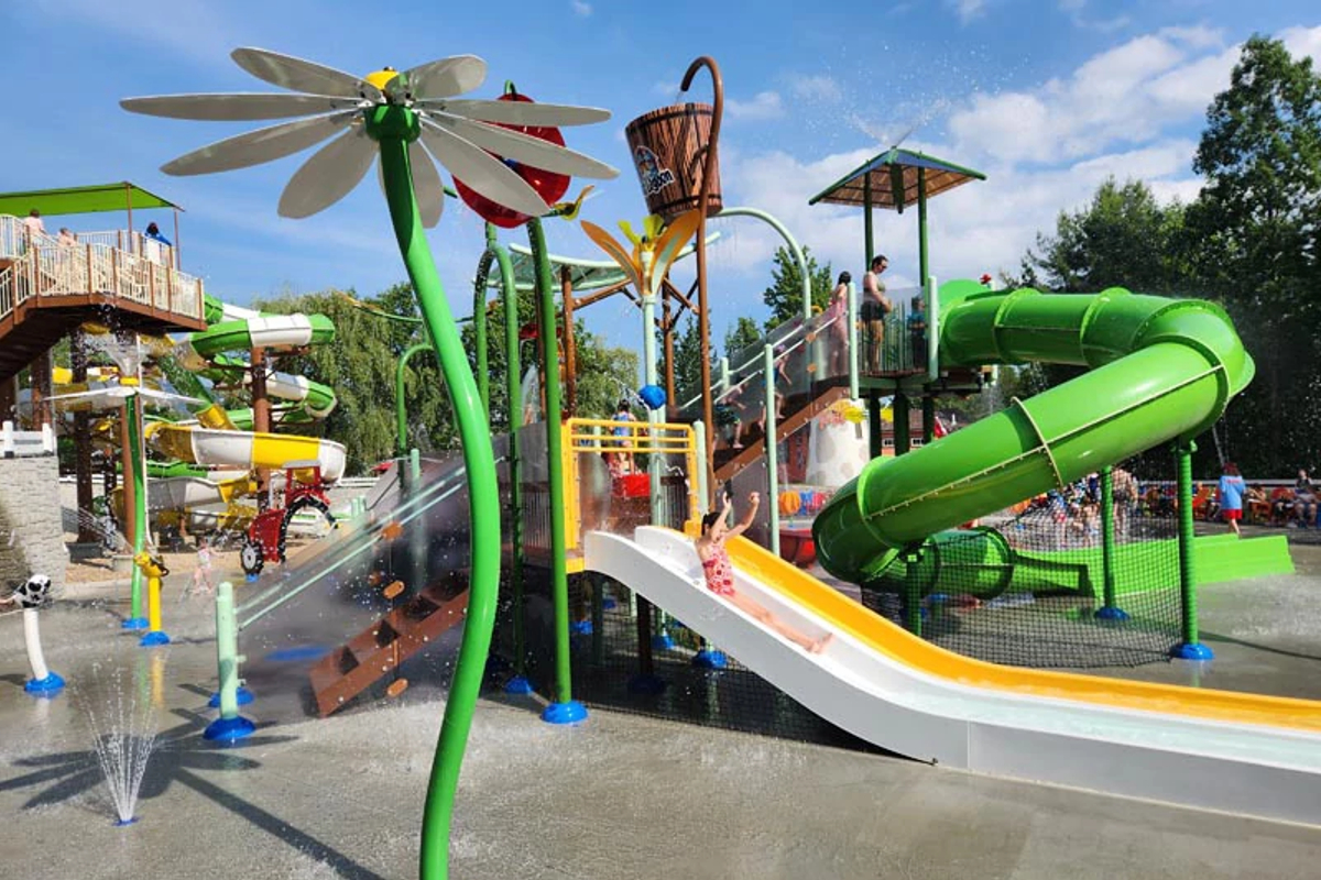 Interactive play structure at Moo Lagoon.