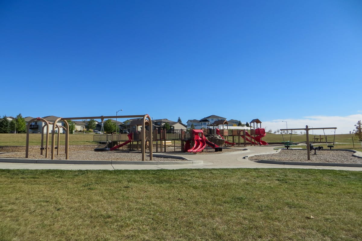 Playground beside the splash pad at New Generations Park.