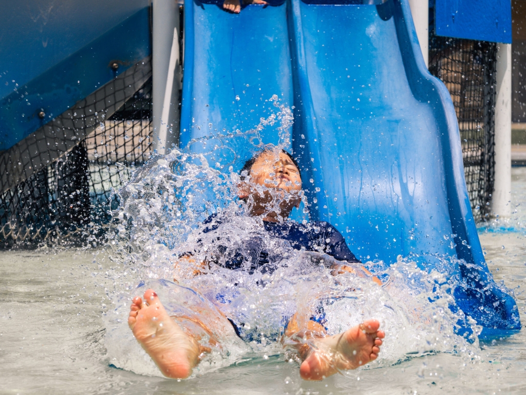 Water slides at Palm Desert Aquatic Center.