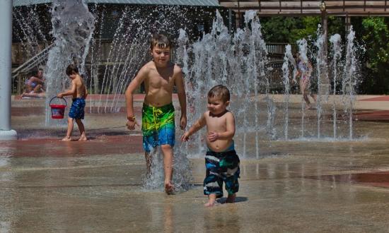 Water playground at Palmetto Island State Park.