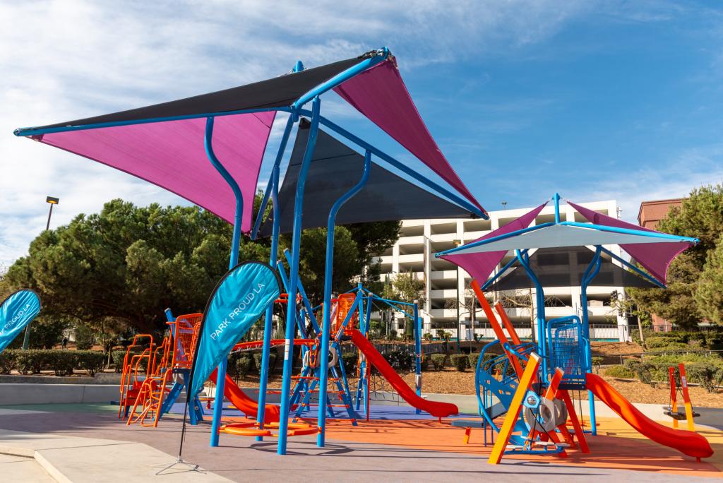 Park playground at Pan Pacific Park in Los Angeles.