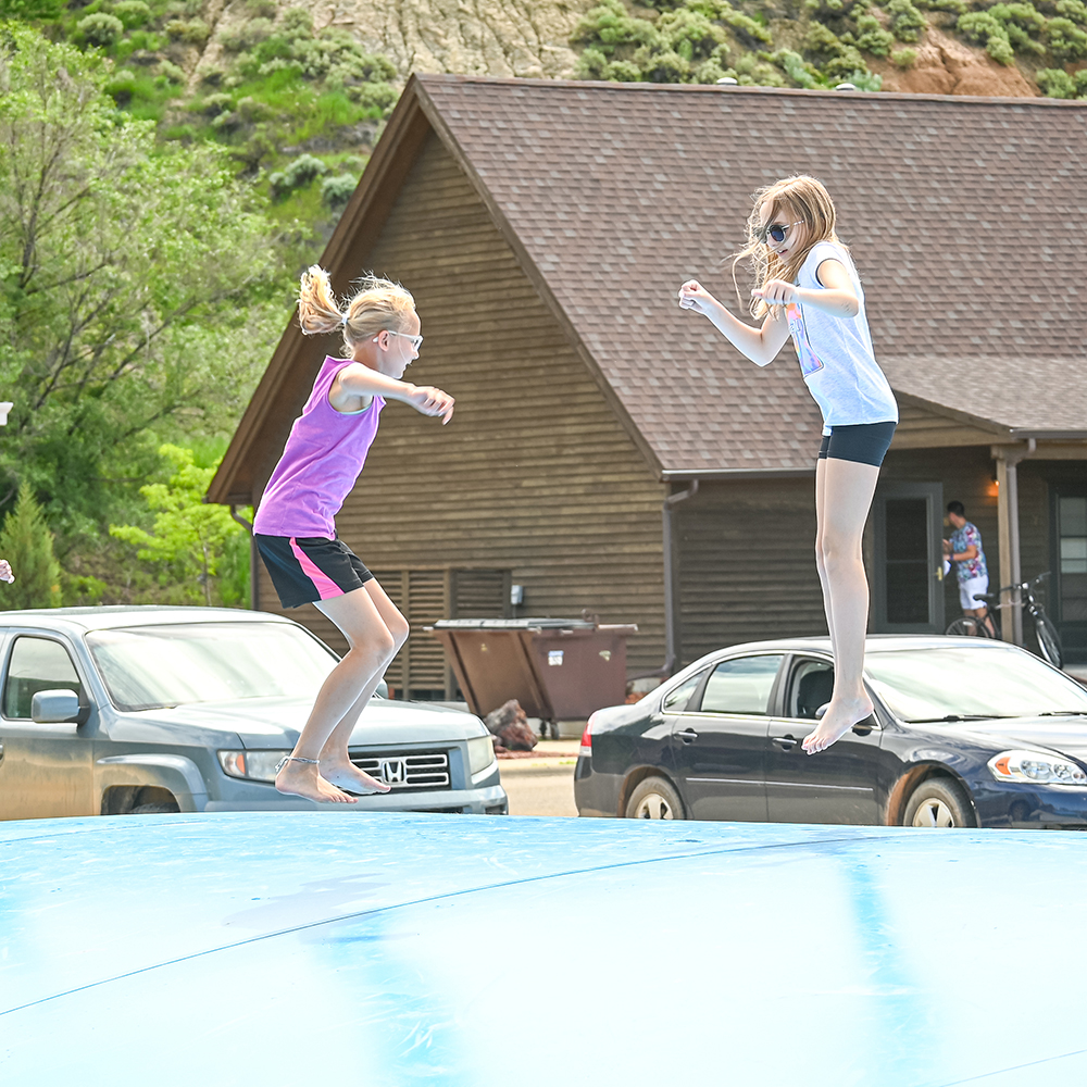 Jump pillow at Point to Point Park in Medora.