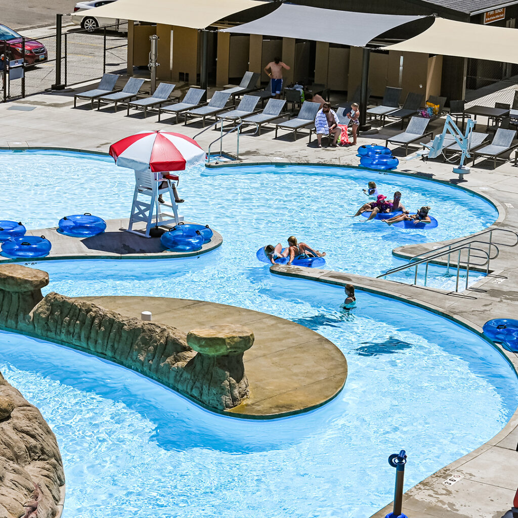 Lazy Lil Mo and wade-in pool at Point to Point Park.