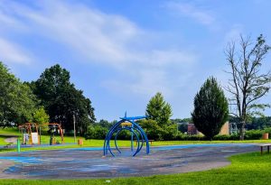 Pulaski Park splash area in Holyoke.