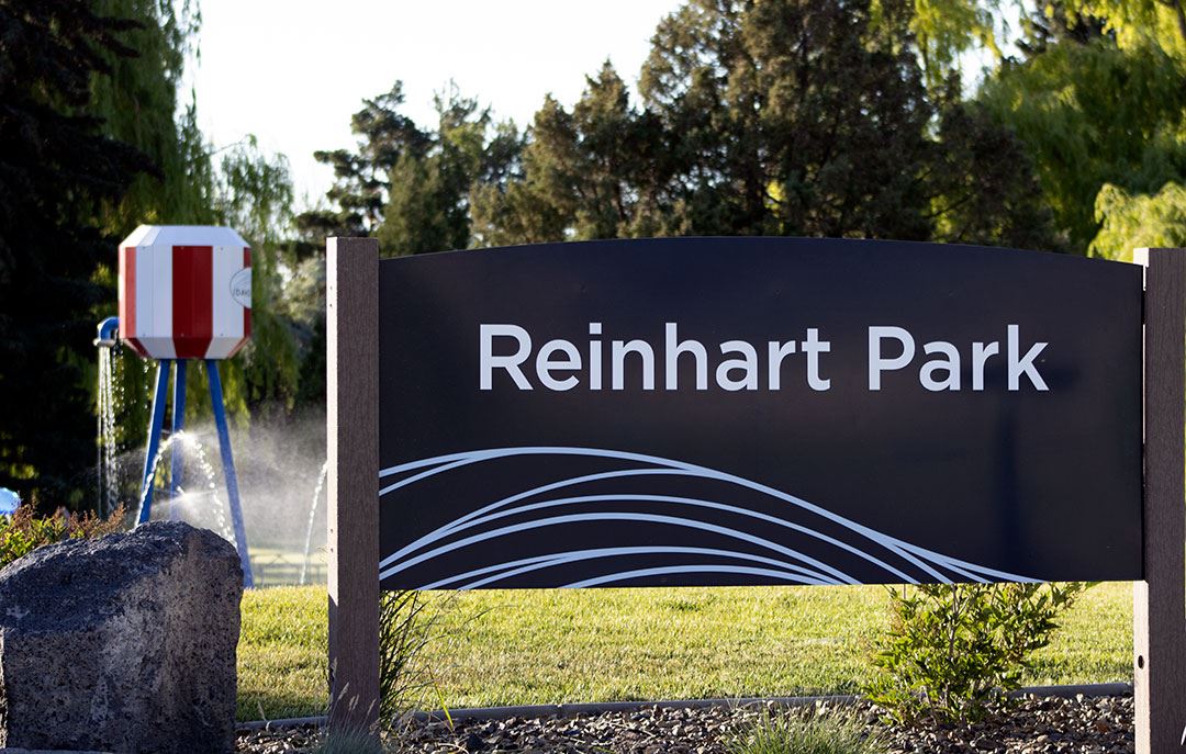 Overview of the Reinhart Splash Pad at Reinhart Park.