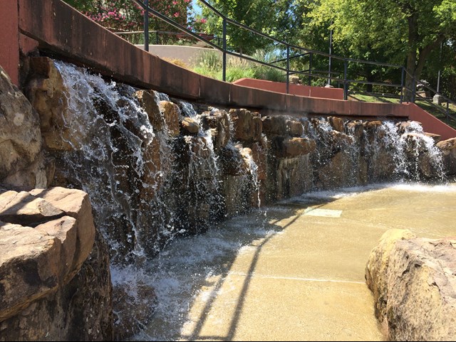 Toddler splash pad in Riverfront Park, Little Rock.