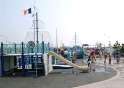 Rockaway Beach playground near the spray-shower setting.