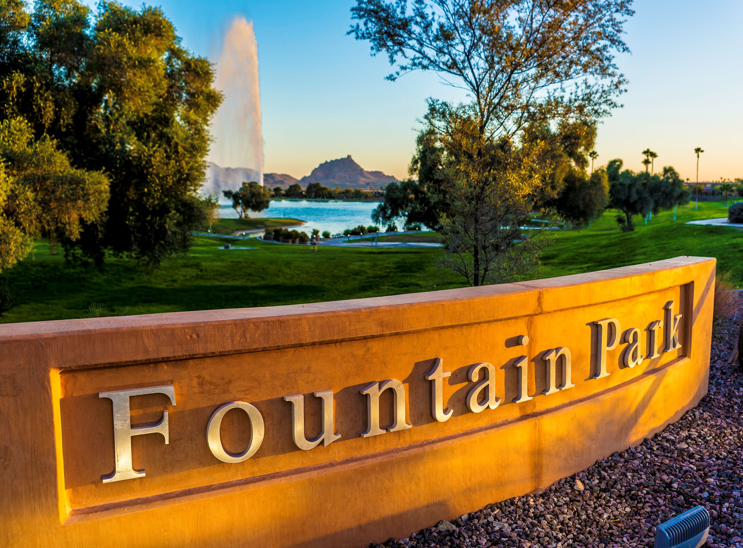 Park scene at Fountain Park in Fountain Hills.
