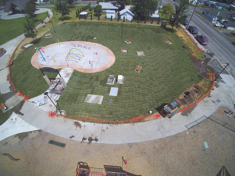 Aerial photo of Sahalee Park Spray Park in Madras.