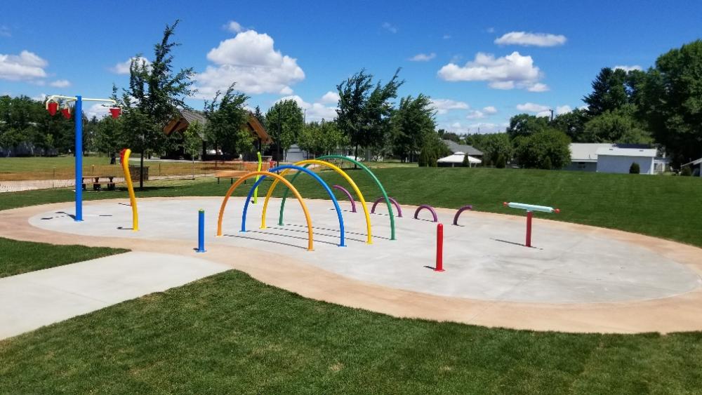 Ground-level view of the splash area at Sahalee Park.
