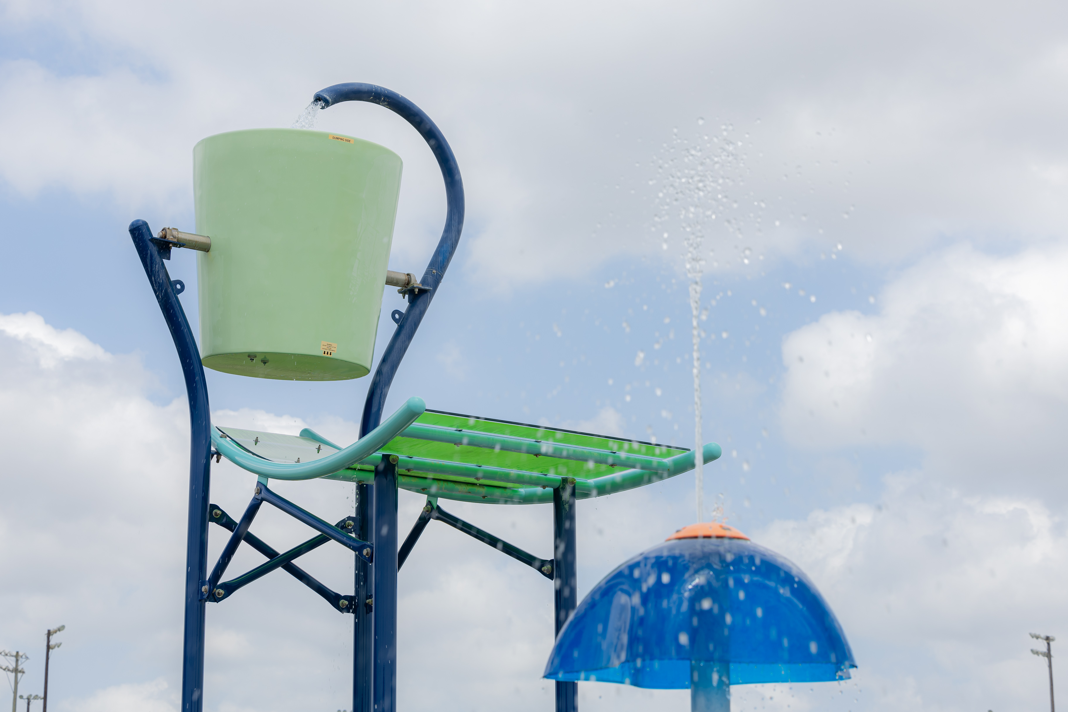 Additional bucket and splash feature view at Salinas Park.