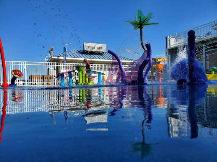 Water-play area at Sea Spray Park in Seaside Park.