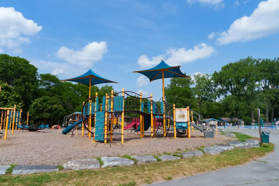 Colorful playground at Seneca Lake State Park.