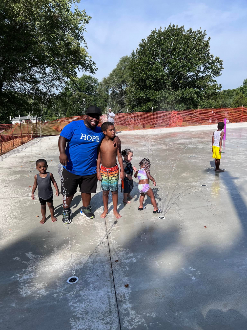 Children's splash area at Hawthorn Park.
