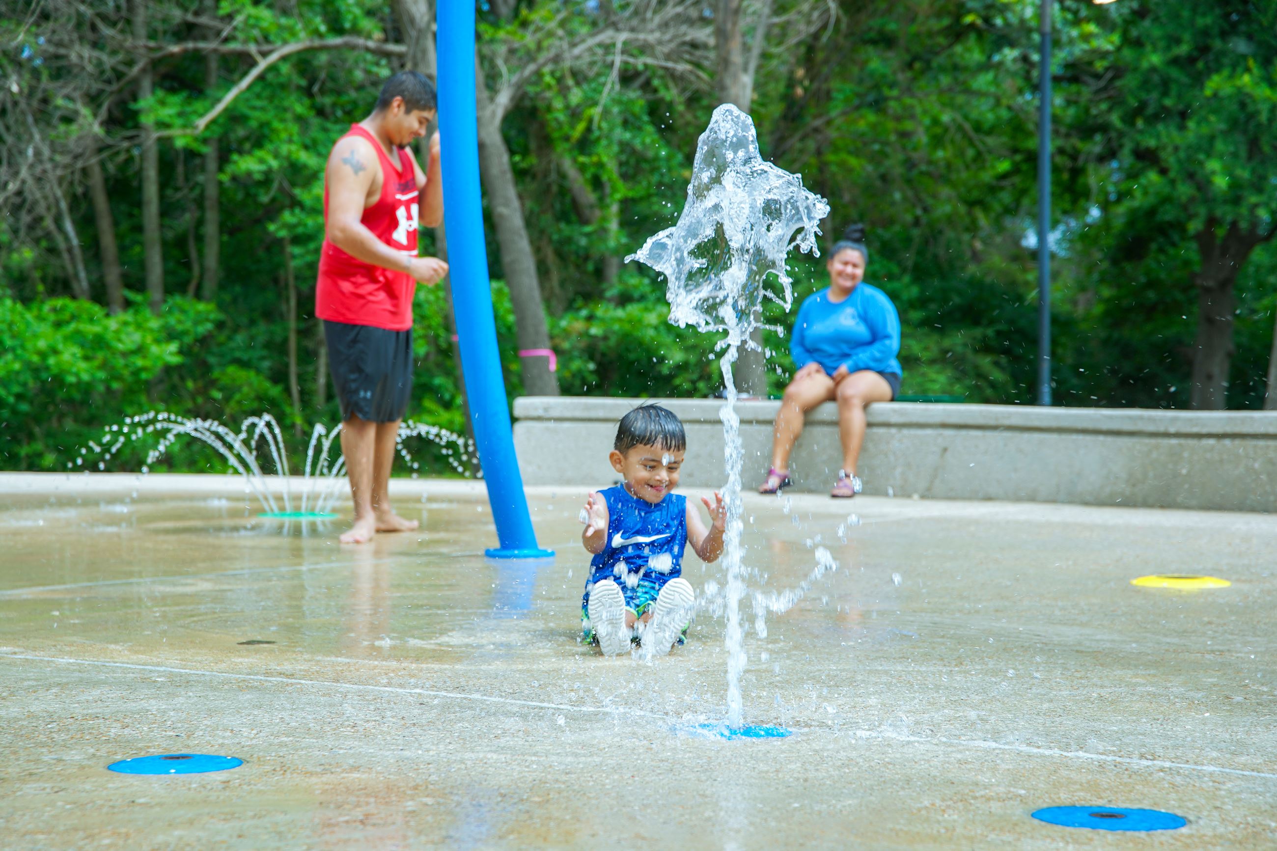 Spray Zone splash pad at Clay Mathis Park in Mesquite.