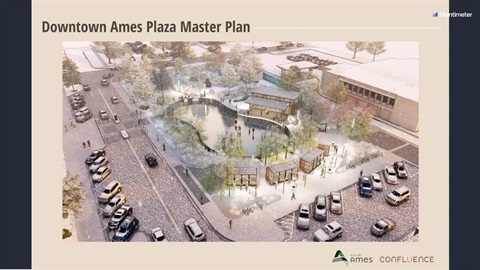 Alternate official downtown plaza rendering for Steven L. Schainker Plaza.