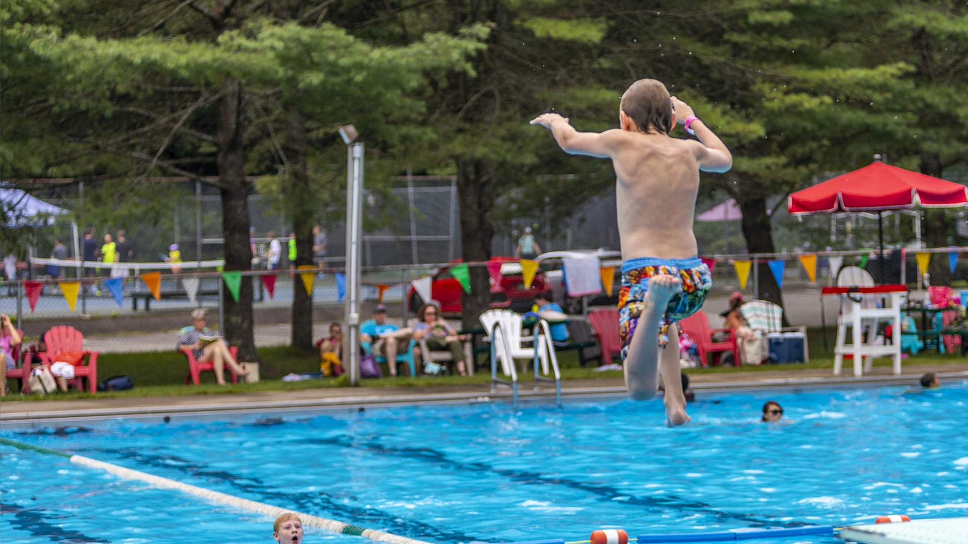 Swimming area at Storrs Pond Recreation Area in Hanover.