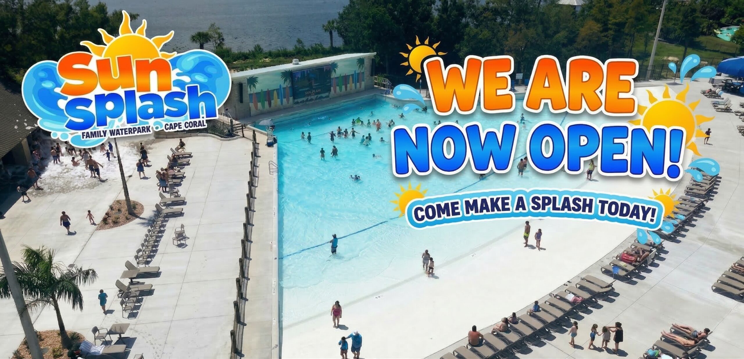 Main waterpark view at Sun Splash Family Waterpark.