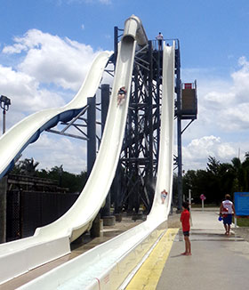 Thrill slides at Sun Splash Family Waterpark.