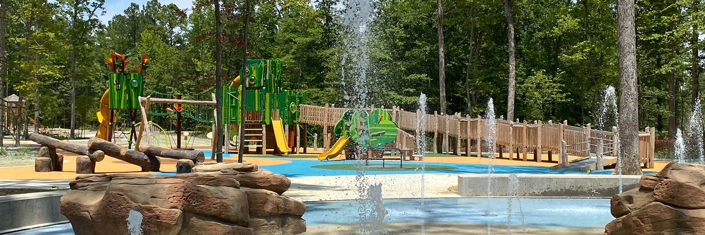 Taylor Farm Park spray park water play area.