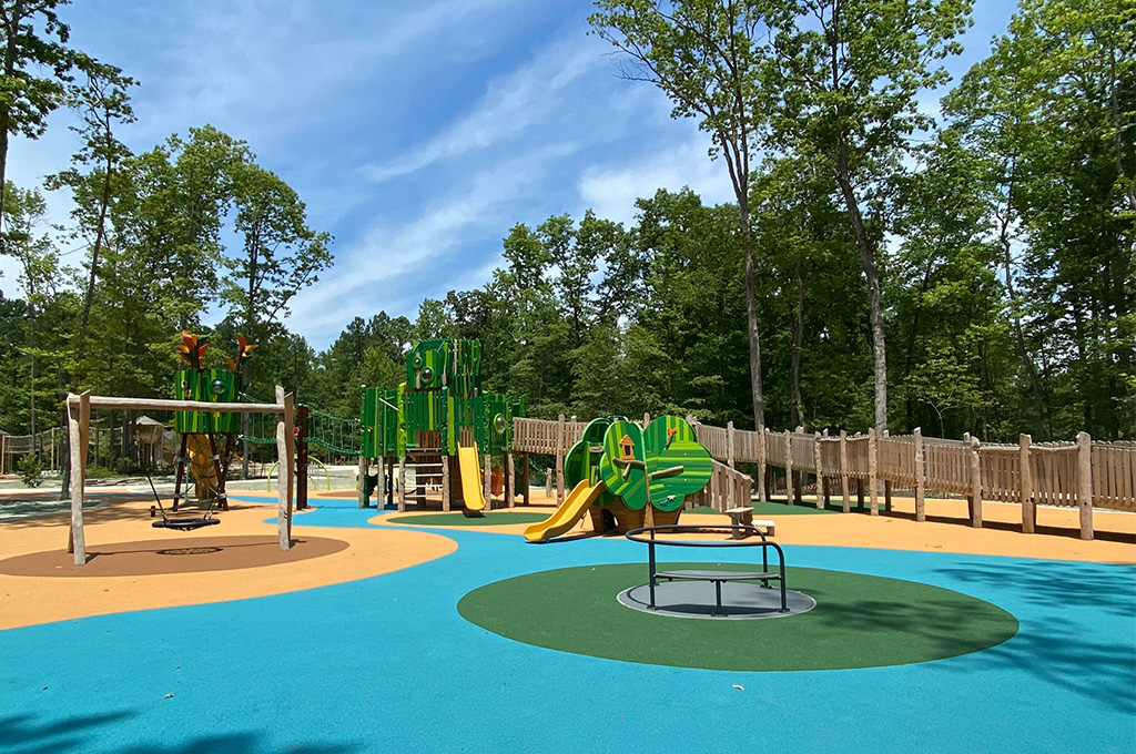 Nature-based play area at Taylor Farm Park.