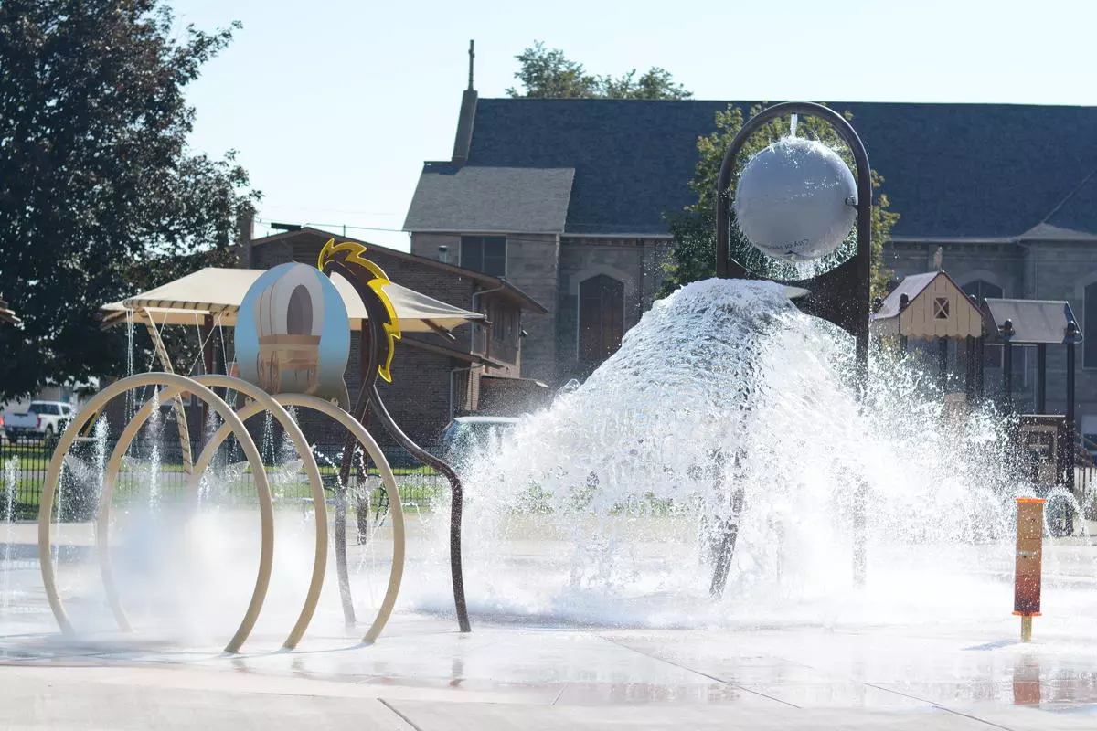 Splash pad area at Til Taylor Park in Pendleton.