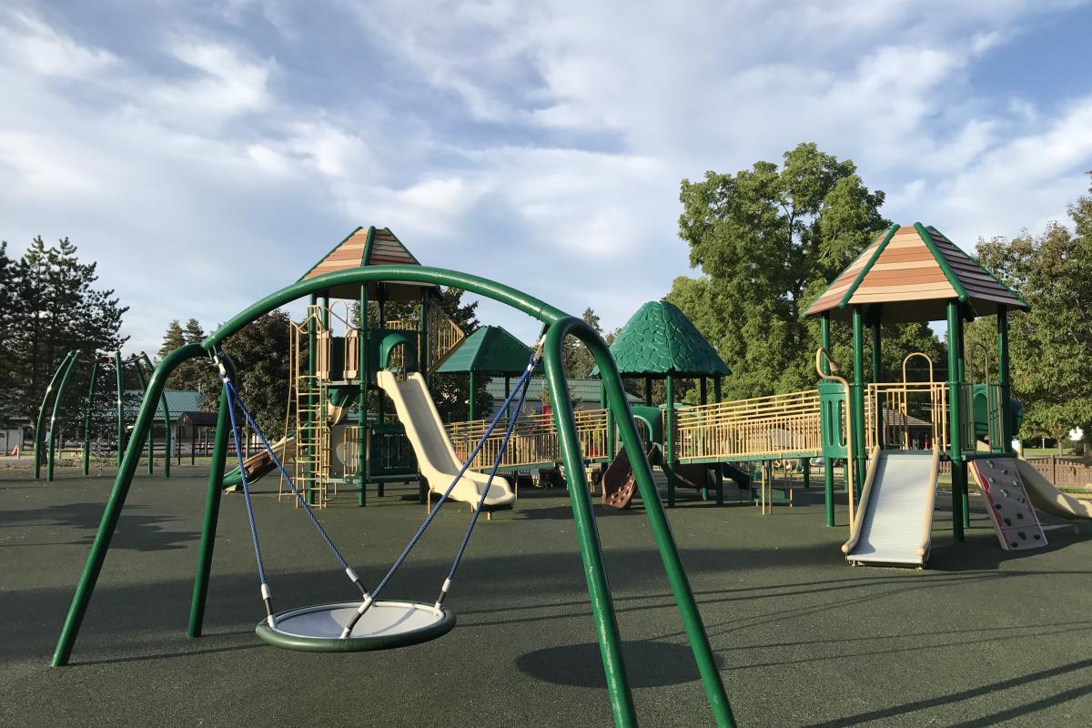 Swing area at the Town of Owasco playground.