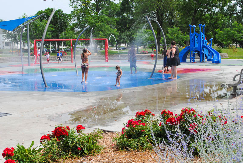Additional view of Trago Park's free sprayground.