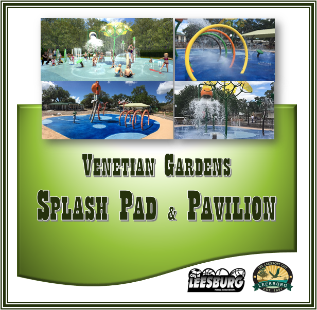Leesburg splash pad seasonal hours graphic.