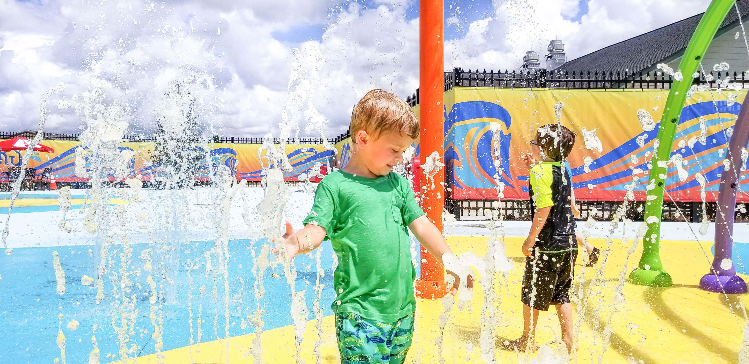 Main splash pad area at Wacky Waters in Foley.